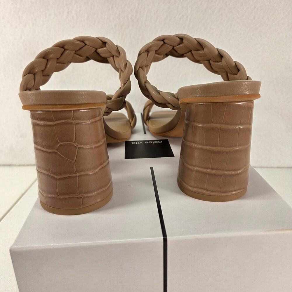 Dolce Vita Paily Braided Vegan Leather Heeled Sandals Stella Cafe Women's 8 NWOT - Picture 6 of 12